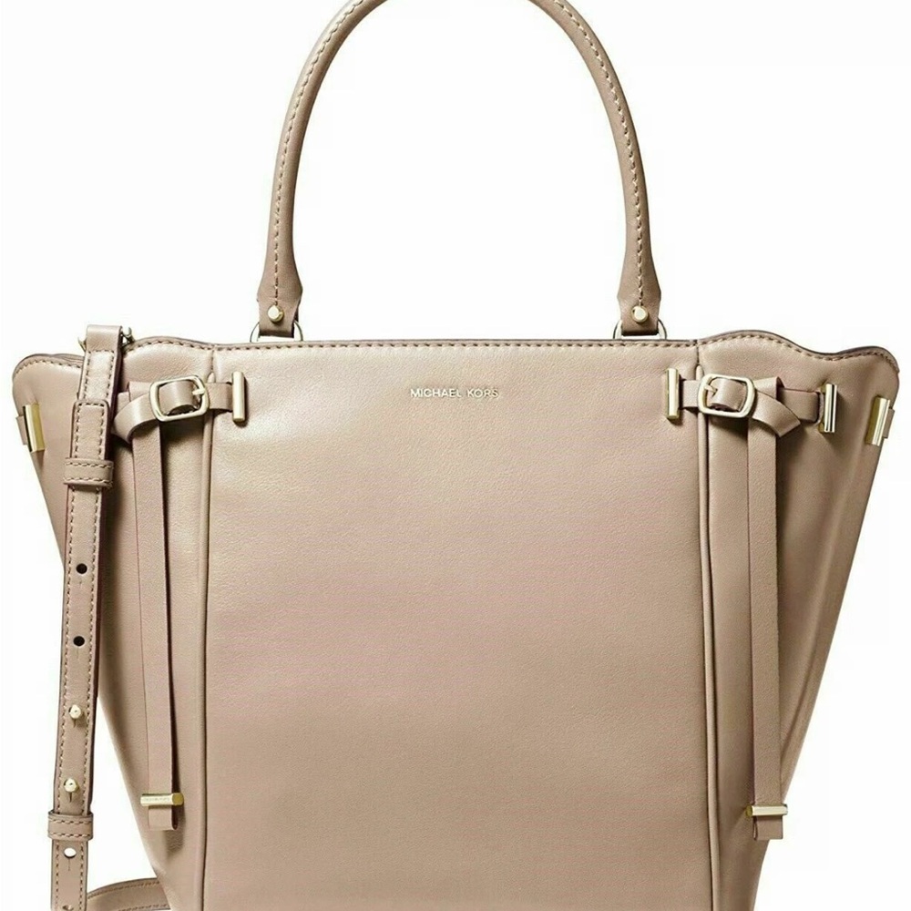 Michael Kors  Crossbody Shoulder Tote Bag Purse Amelia Truffle Light Medium NWT
